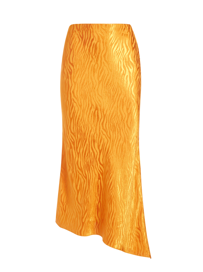 MAEVE ASYMMETRICAL SLIP SKIRT  - AUTUMN GOLD image 5 - Alice And Olivia