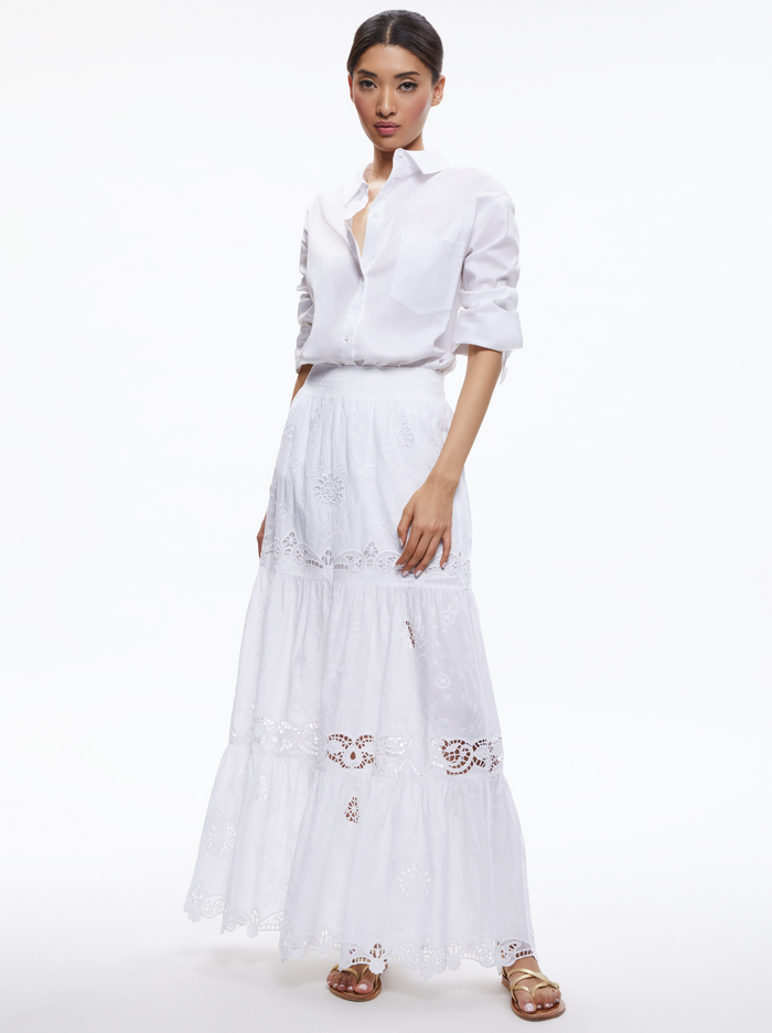 REISE PANELLED MAXI SKIRT - WHITE image 2 - Alice And Olivia