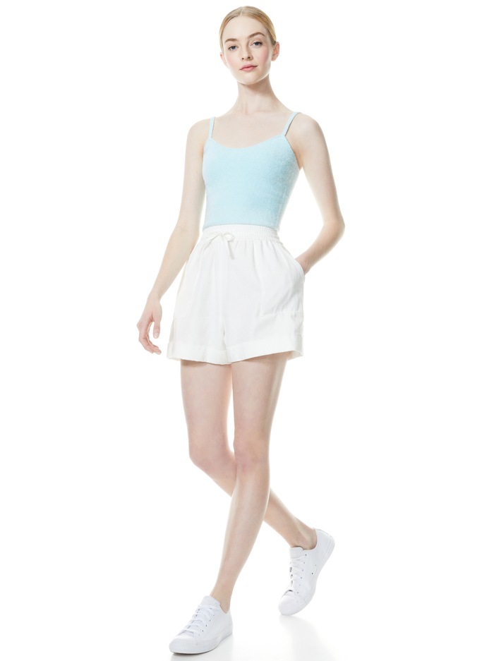 RHEA FUZZY CROPPED TANK - POWDER BLUE image 2 - Alice And Olivia