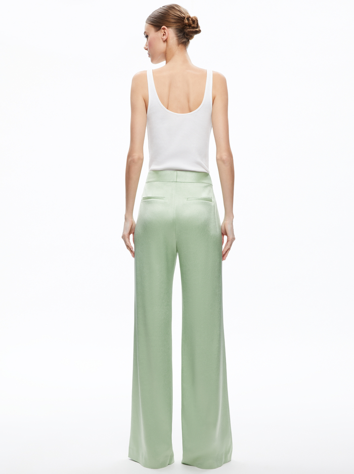 DEANNA HIGH WAISTED BOOTCUT PANT - GREEN TEA image 1 - Alice And Olivia