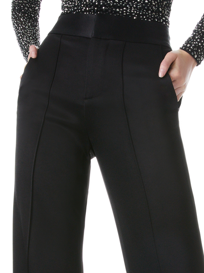 DYLAN HIGH WAISTED WIDE LEG PANT - BLACK image 2 - Alice And Olivia