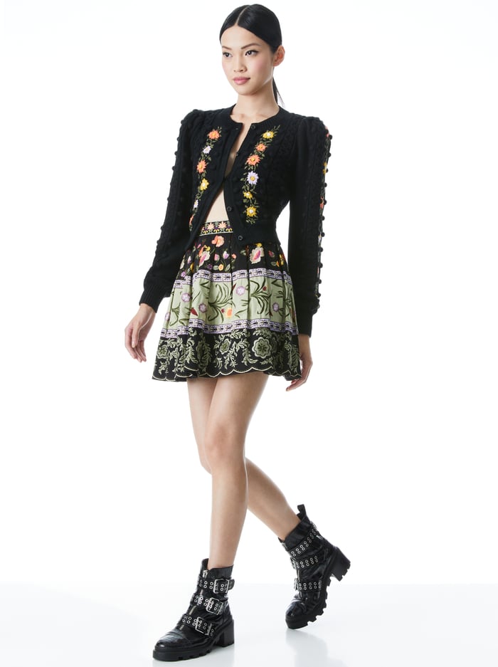 FIZER EMBROIDERED MINI SKIRT - MULTI image 4 - Alice And Olivia