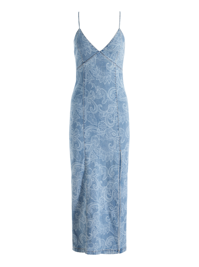 JULIETTA DENIM MIDI DRESS - LASER PAISLEY image 5 - Alice And Olivia