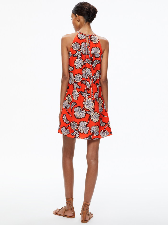 QUINN BRAIDED HALTERNECK MINI DRESS - LANDMARK image 1 - Alice And Olivia