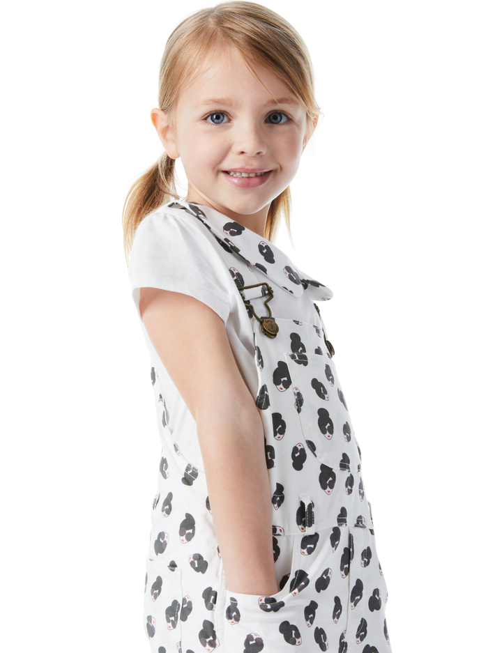 A+O x DOTTY DUNGAREES PETER PAN COLLAR TOP - STACE FACE - ALICE + OLIVIA