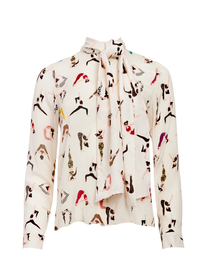 JEANNIE BOW COLLAR BLOUSE - YOGA STACE image 5 - ALICE + OLIVIA