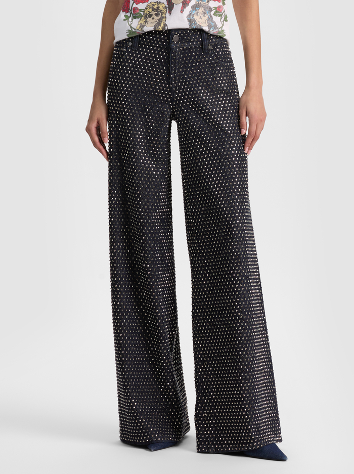 AMAZING EMBELLISHED JEAN - DARK RINSE/HEMATITE - ALICE + OLIVIA