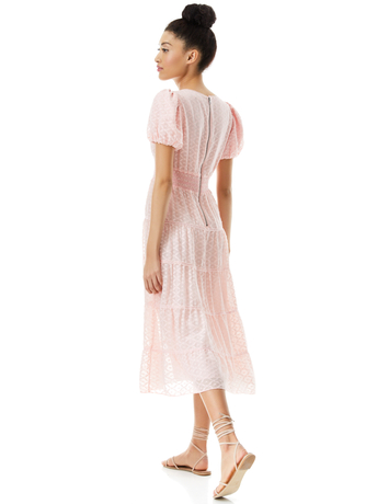 ENGLISH ROSE-TIA PUFF SLEEVE MIDI DRESS-