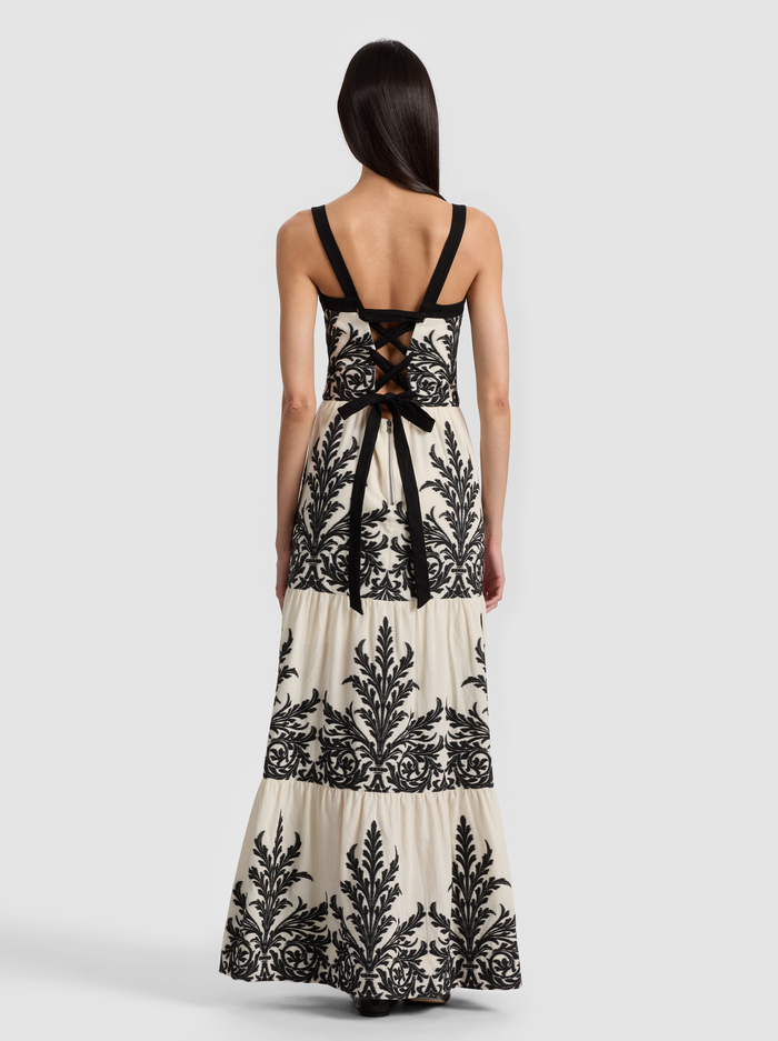 SAIGE TIERED MAXI DRESS - OFF WHITE/BLACK image 2 - Alice And Olivia