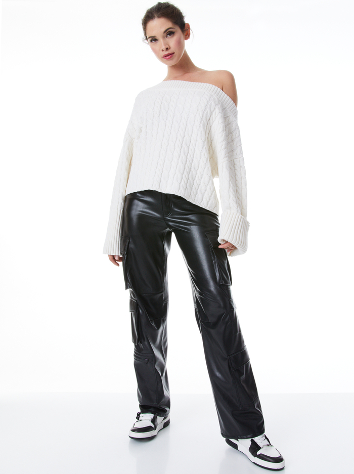 INA CABLE KNIT SWEATER - ECRU image 2 - Alice And Olivia