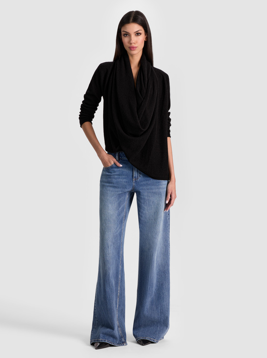 BLACK-JULES CASHMERE DRAPED PULLOVER