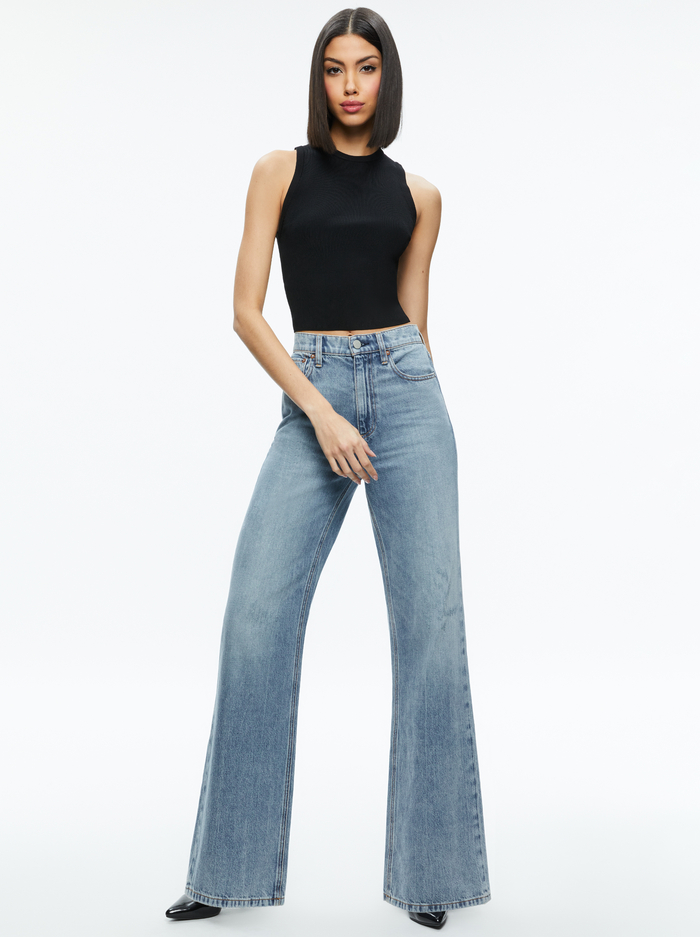 TONITA RIBBED TANK - BLACK image 4 - Alice And Olivia