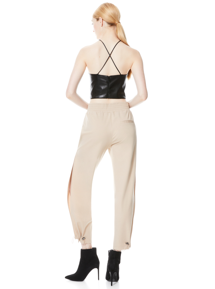 ZUMI VEGAN LEATHER CROP TOP - BLACK image 1 - Alice And Olivia