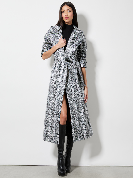 OFF WHITE/BLACK PYTHON-JARRETT VEGAN TRENCH