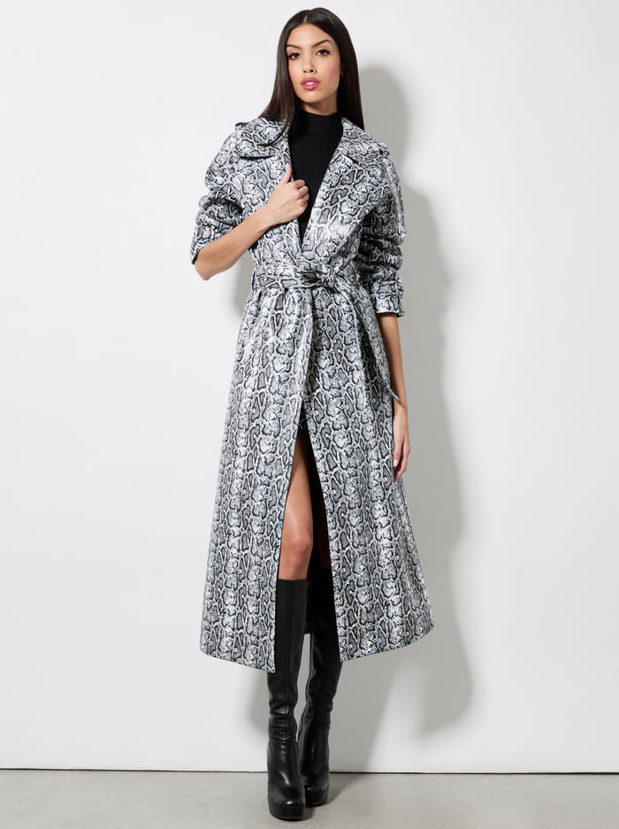 JARRETT VEGAN TRENCH - OFF WHITE/BLACK PYTHON image 4 - Alice And Olivia