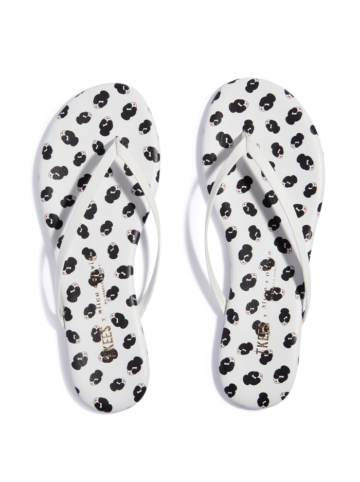 A+O  x TKEES LILY FLIP FLOP - MINI STACE FACE OFF WHITE - Alice And Olivia