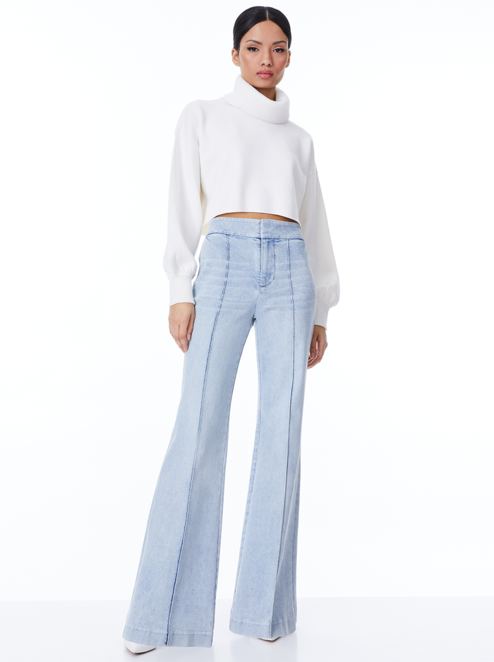 DYLAN HIGH WAISTED WIDE LEG JEAN - ROCKSTAR BLUE image 2 - Alice And Olivia