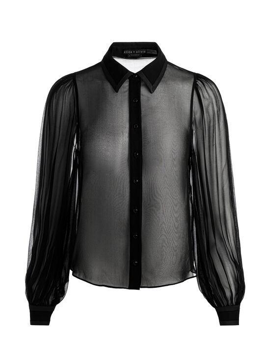 BLACK-ROANNE SHEER BLOUSE