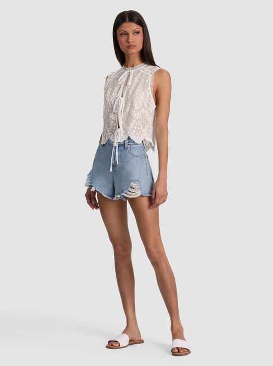 OFF WHITE-AMAL EMBROIDERED TANK