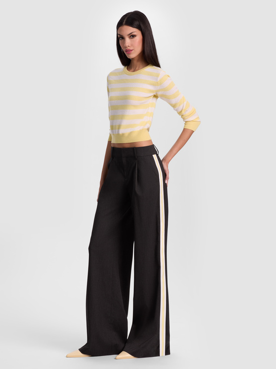CHARCOAL/BUTTER-ERIC PANT WITH SIDE STRIPE