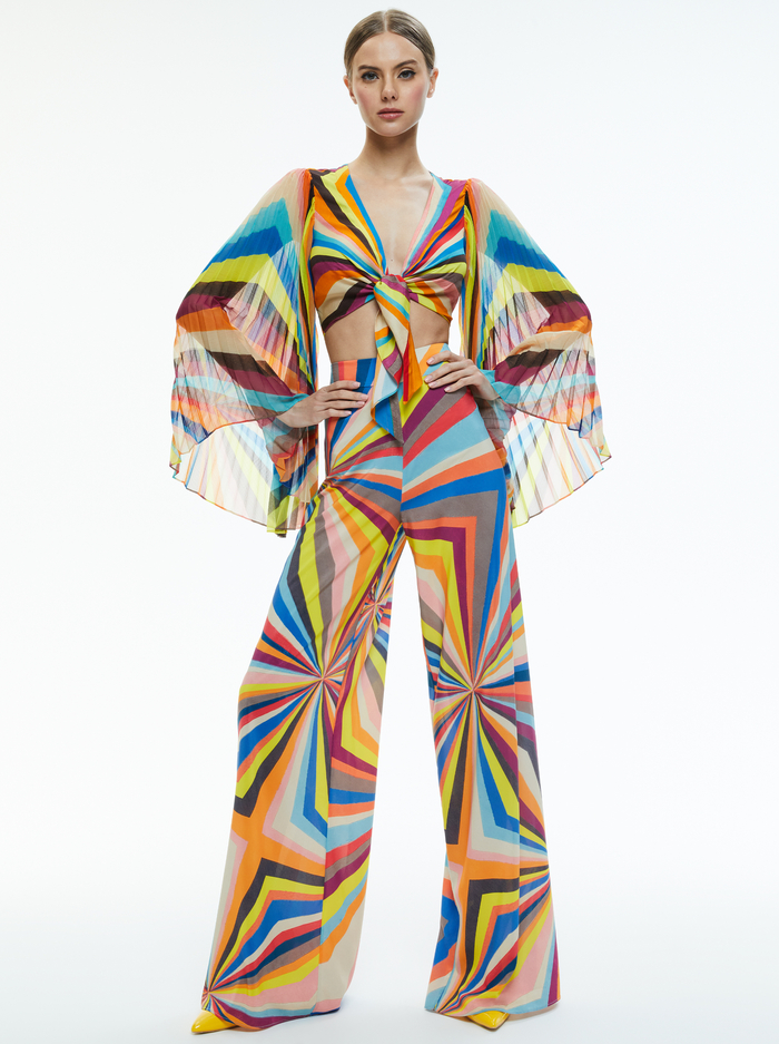 ATHENA WIDE LEG PANT - POMELO STRIPE image 1 - Alice And Olivia