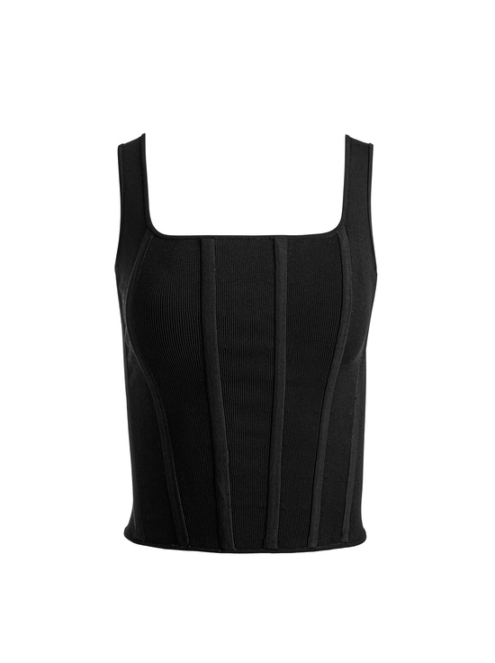 BLACK-SARIAH CORSET TANK