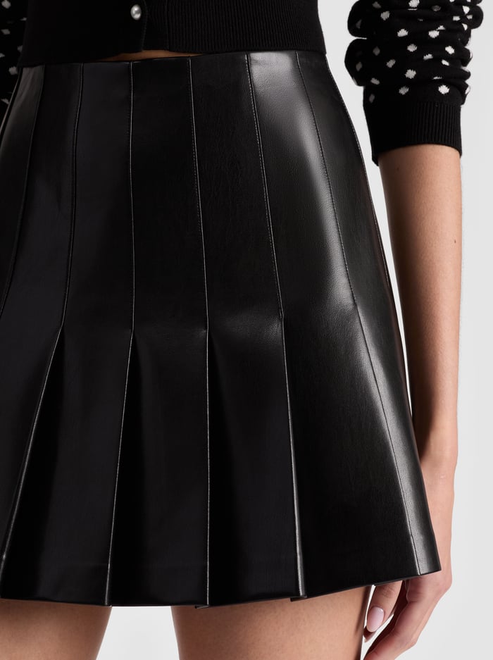 CARTER VEGAN MINI SKIRT - BLACK image 3 - Alice And Olivia