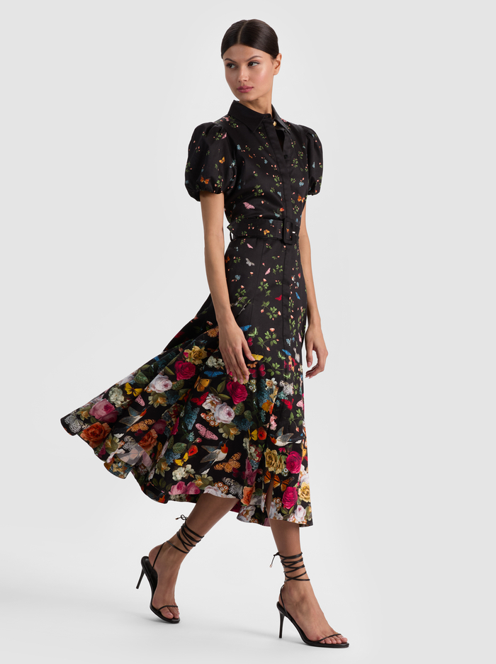 HENRIETTA BELTED MIDI DRESS - SOLAR STRENGTH BLACK image 4 - ALICE + OLIVIA