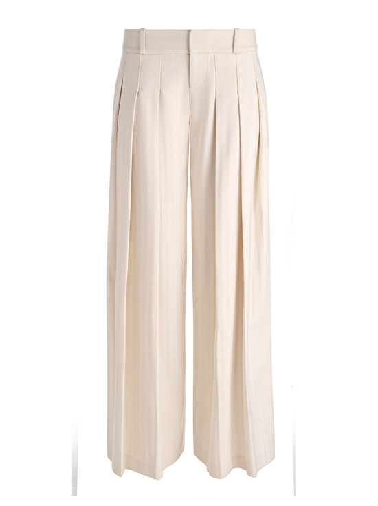 OFF WHITE/OATMEAL-SIMON PLEATED TROUSER