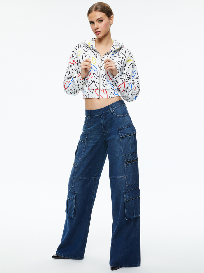 A+O X LELE PONS HEARTS BARRON CROPPED HOODIE - LELE LOVE image 4 - ALICE + OLIVIA