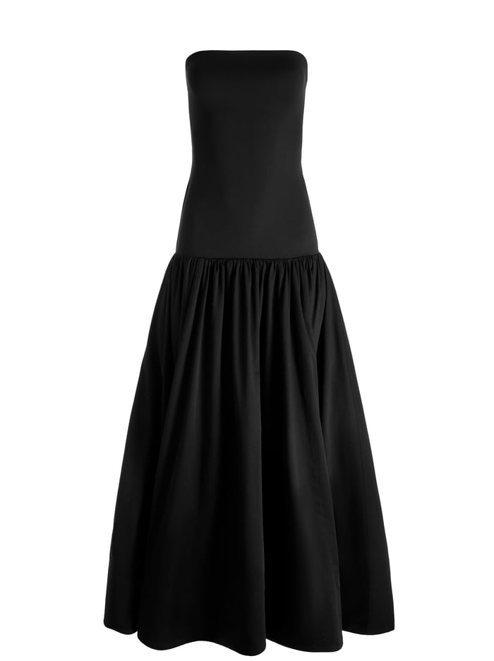 ORIANA DROP WAIST MIDI DRESS - BLACK image 5 - Alice And Olivia