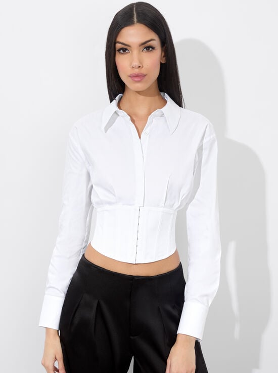 OFF WHITE-EDIE CORSET BUTTON DOWN