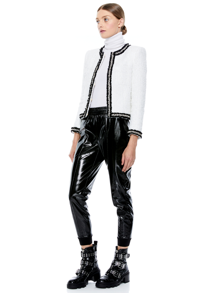KIDMAN BOXY FRINGE JACKET - WHITE image 4 - Alice And Olivia