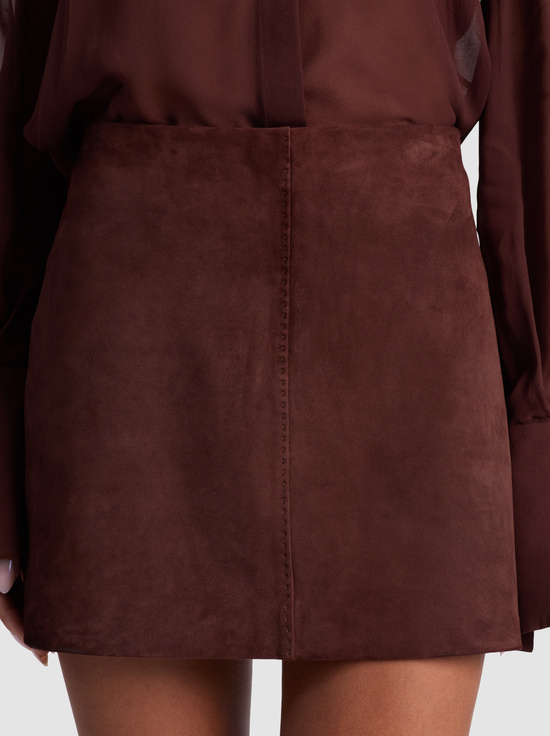 DARK CHOCOLATE-RILEY SUEDE MINI SKIRT