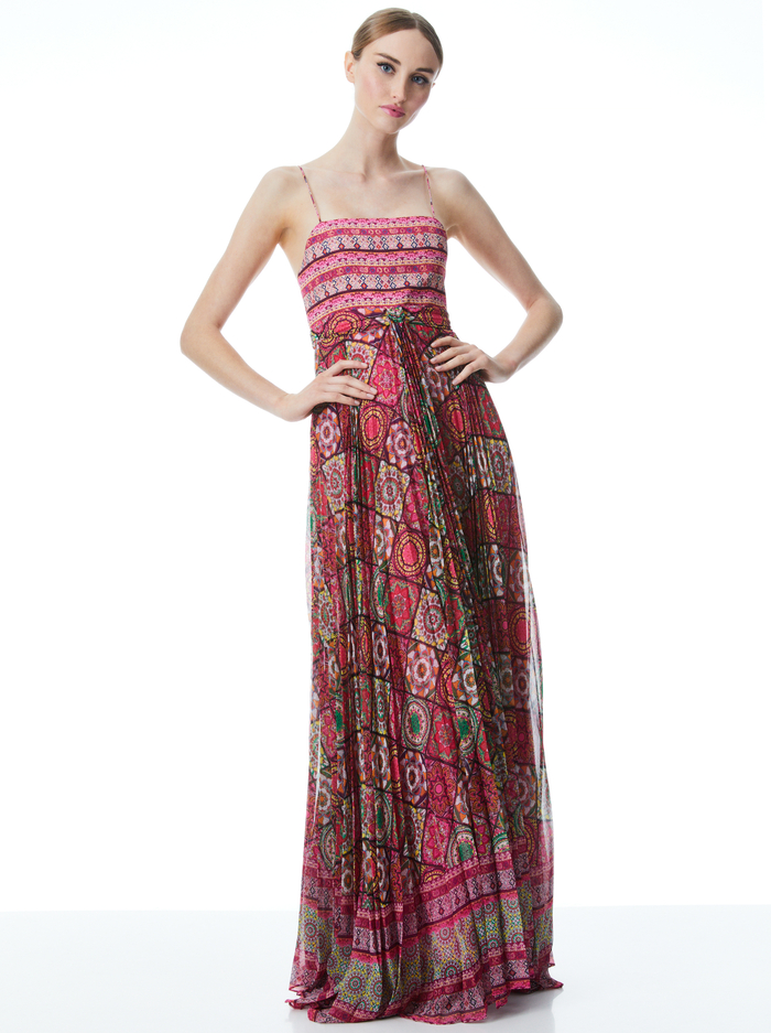 DESPINA PLEATED MAXI DRESS - FAR OUT/MULTI image 2 - ALICE + OLIVIA