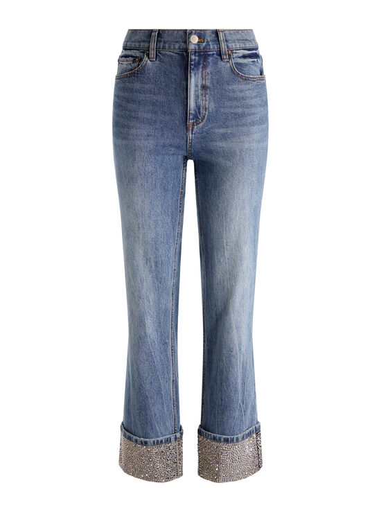 BROOKLYN BLUE-CHIC EMBELLISHED ANKLE JEAN