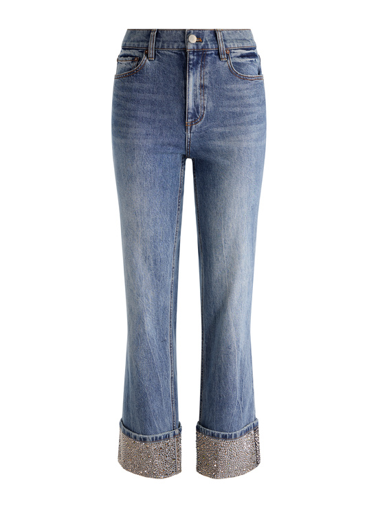 BROOKLYN BLUE-CHIC EMBELLISHED ANKLE JEAN