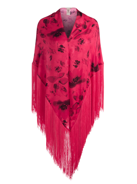 FLORAL FLING RASPBERRY-MESHA SHAWL SCARF