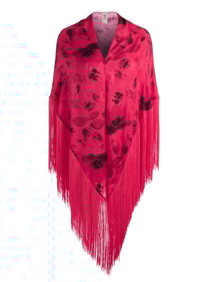 MESHA SHAWL SCARF - FLORAL FLING RASPBERRY image 3 - Alice And Olivia