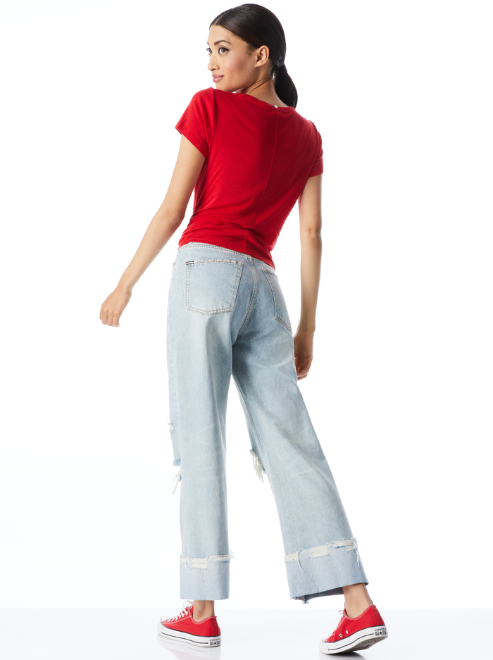 CINDY CROPPED TEE - PERFECT RUBY image 1 - Alice And Olivia