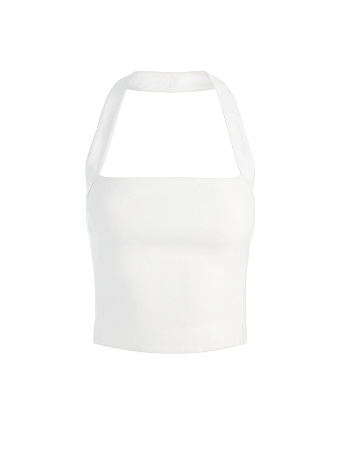 FIONA LINEN HALTER TOP - OFF WHITE image 5 - ALICE + OLIVIA