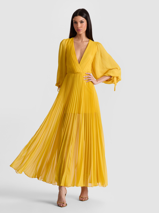 GOLDEN HOUR-NYA PLEATED MAXI DRESS