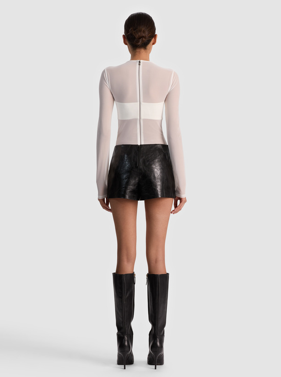 OFF WHITE-BANDEAU LONG SLEEVE BODYSUIT