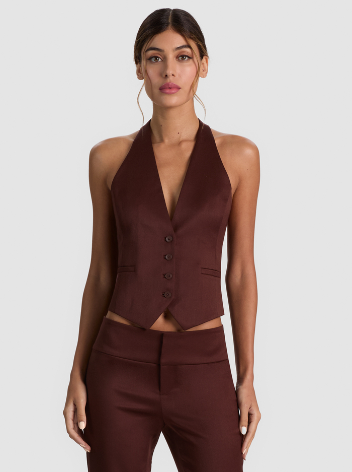 ERICA VEST - DARK CHOCOLATE - ALICE + OLIVIA
