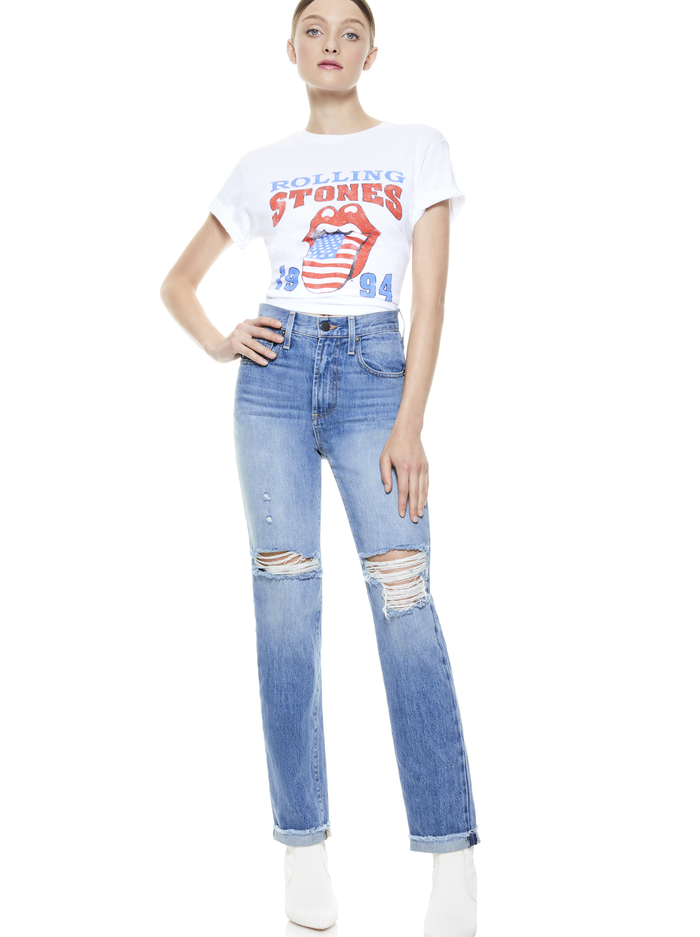 SHIRA TEE - WHITE/MULTI image 5 - Alice And Olivia