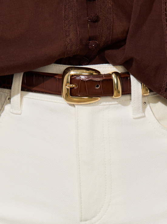 MOCHA/GOLD-HAYDEN BUCKLE BELT