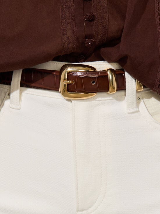 MOCHA/GOLD-HAYDEN BUCKLE BELT