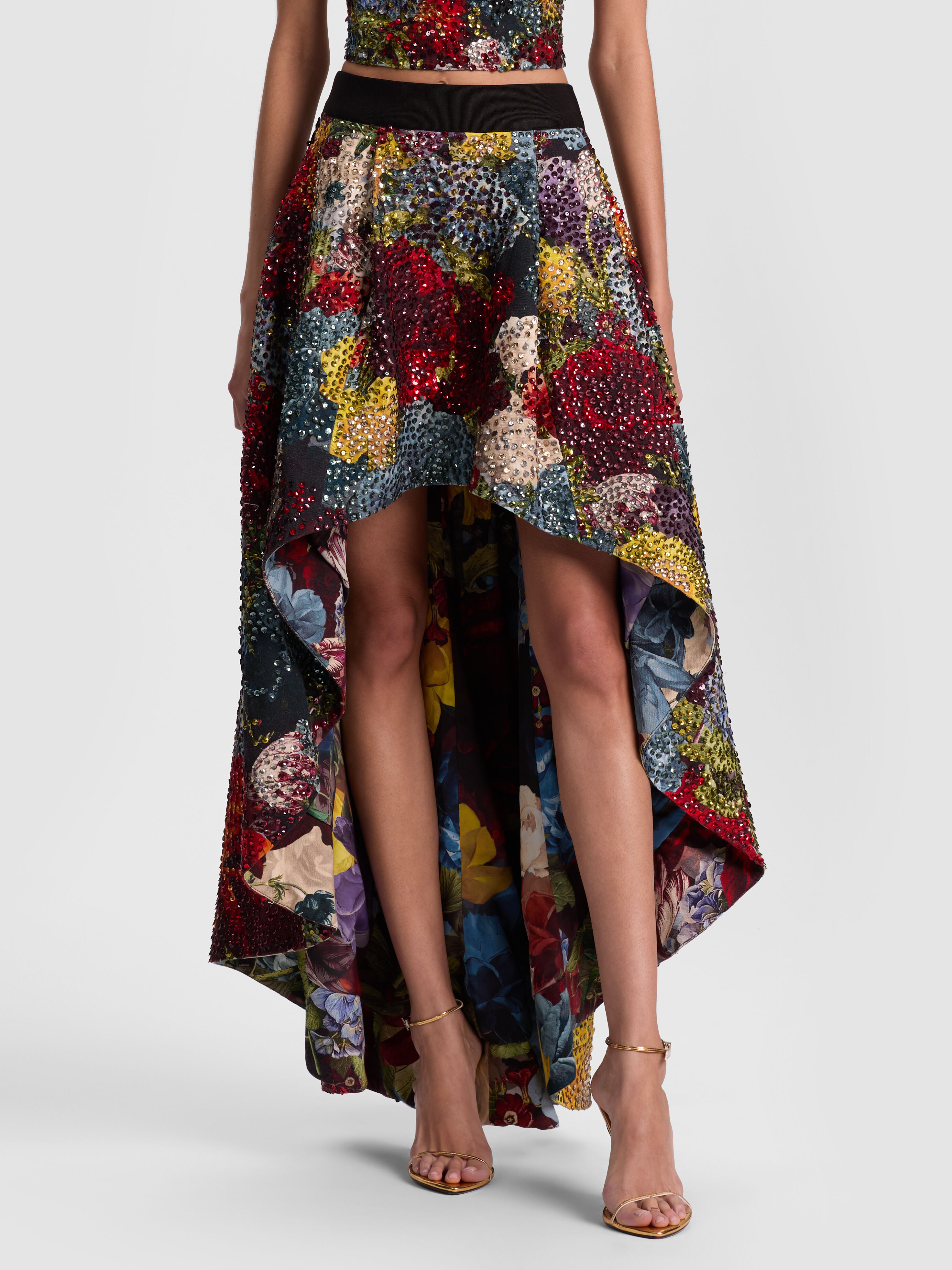 alice +Olivia  ミカン HAVEN FLARED MIDI DRESS in IVY ROMANCE | ALICE + OLIVIA