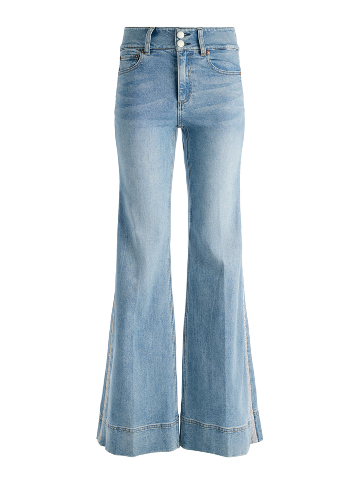 MISSA HIGH RISE WIDE LEG CRYSTAL SIDE JEAN - GEORGIA VINTAGE BLUE image 5 - Alice And Olivia