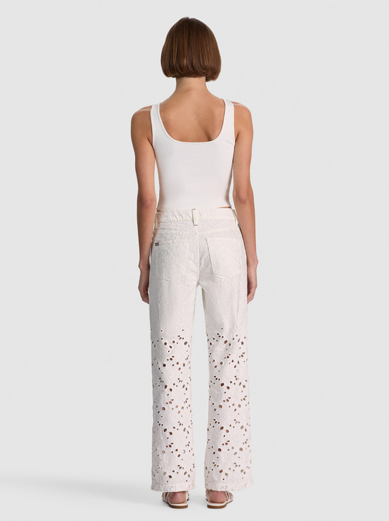 OFF WHITE-CHIC LASER-CUT JEAN